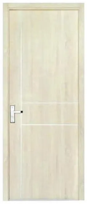 Cửa màu kem với hai đường chỉ ngang mảnh