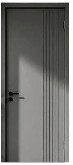 Cửa màu xám với dải sọc dọc bên mép cửa